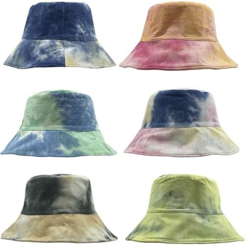 Fashion Tie Dye Womens Summer Bucket Hat Outdoor Sun UV Protection Fishing Cap for Travel, Beach, Street Snap