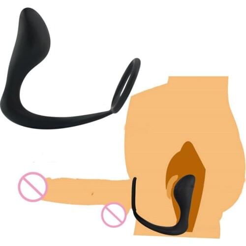 Male Prostate Massage Anal Plug Silicone Prostata Stimulator Butt Plug with Penis Cock Ring Sex Toys for Men 18+ Adult Sex Shop