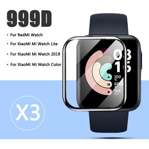 999D Curved Edge Coverage Soft Screen Protective film For RedMi Wacth Full Coverage Hydrogel For XiaoMi Mi Watch Lite/2019/Color