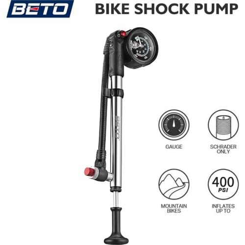 BETO SP-003AG Bike Shock Pump MTB Fork / Rear Suspension Pump with Pressure Gauge Mountain Bike Shox Bicycle Inflator 400 PSI