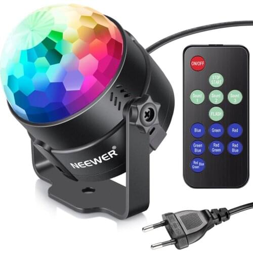 Neewer Disco Ball Disco DJ Lights-Party Lights Sound Activated Storbe Light W/ Remote Control, Led 3W RGB , Dance lightshow