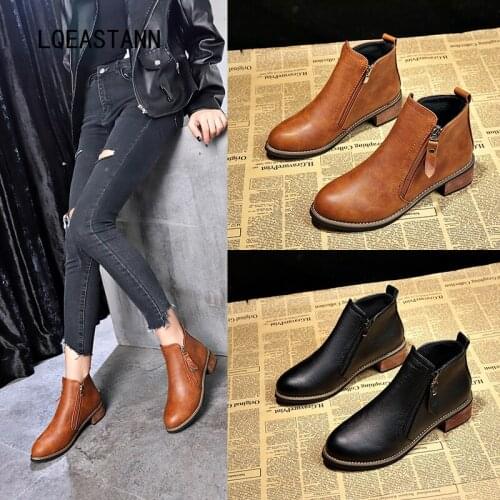 2020 New Women Boots Classic Zipper Snow Ankle Boots Winter Suede Warmth Fur Plush Ladies Autumn And Winter Martin Boots 35-40