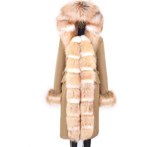 2021 New Removable liner Real Fox Fur Coat Women Natural Fur Coat Thick Warm Winter Jacket Outerwear Waterproof X-long Parka