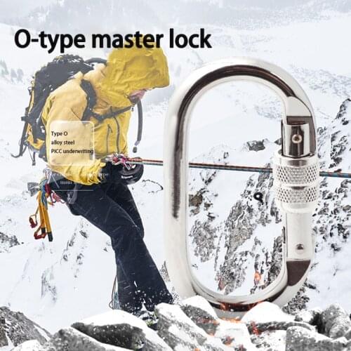 New Outdoor Camping Mountaineering Climb Equipment O Style Screw Thread Main Lock Buckle Rock Climbing Supplies Carabiner