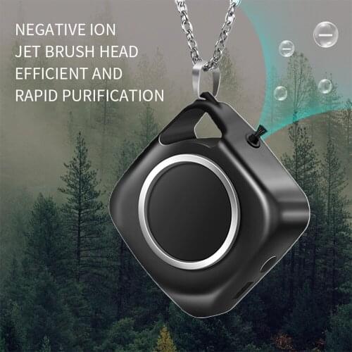 Air Purifier Personal Necklace Air Freshener Wearable Ionizer Air Cleaner USB Rechargeable Low Noise Negative Ion Generator