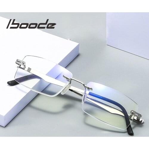 Iboode Diopter +1.0 +1.5 +2.0 +2.5 +3.0 +3.5 +4.0 Metal Reading Glasses Eyewear Women Men Blue Light Blocking Optical Presbyopia