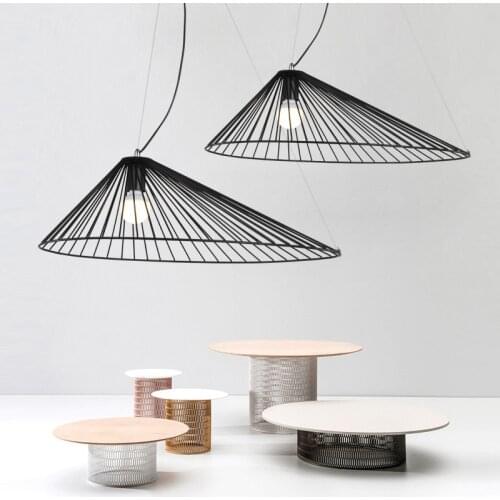 Suspension Vertigo Art Decor Light Restaurant Bedroom Kitchen Straw Lamp E27 Bulb Hat Black Lampe Lustre Nordic Pendant Light