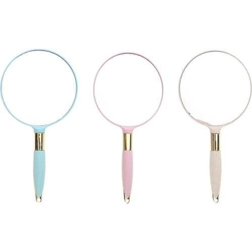 1 Piece Portable Plastic Lightweight Handheld Mirror For Vanity Makeup Home Salon Travel Use - 3 Color Option