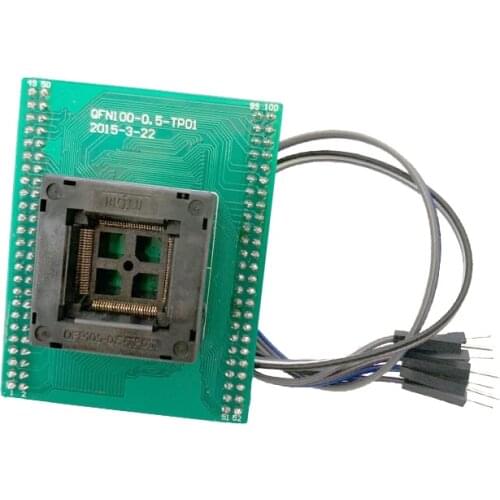 QFP100 MCU Programming Socket Pitch 0.5mm IC Body Size 14x14mm Test Socket pinout suitable mainstream programmer 8pcs cables