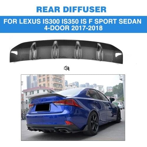 Carbon Fiber Rear Bumper Exhaust Diffuser Lip For LEXUS IS300 IS350 IS F Sport Sedan 4 Door 17-18