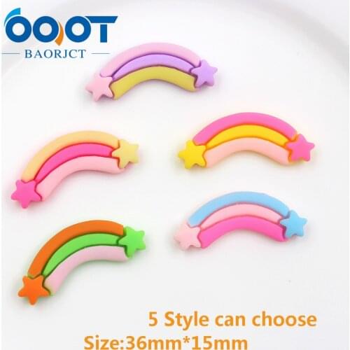 OOOT BAORJCT 20312-8,10pcs 36mm*15mm Multiple Colorful Rainbow bridge,Trinkets ornaments Decorations,DIY handmade materials