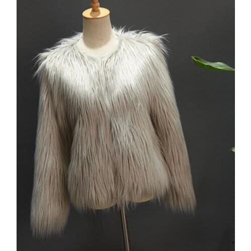 Faux fur coat Korean wool women fur jacket fake fur green white coat