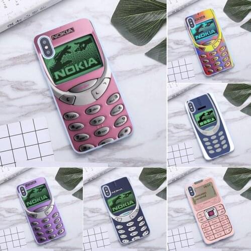 Nokia Aesthetic Retro Phone Case for iPhone 12 mini 11 Pro Max X XR XS 8 7 6s Plus Candy purple Silicone Cases