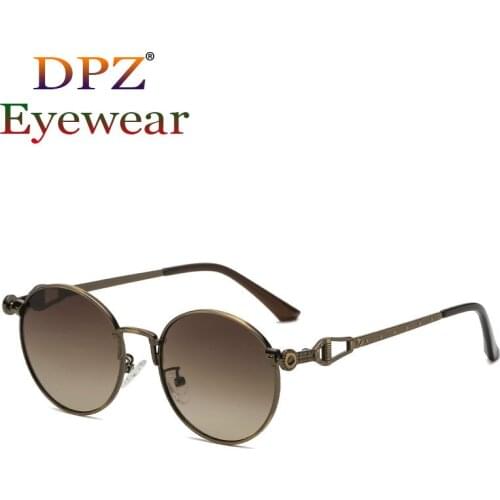 2021 luxury round mens retro metal sunglasses hip hop street fashion woman color film brand design sunglasses Oculos De Sol