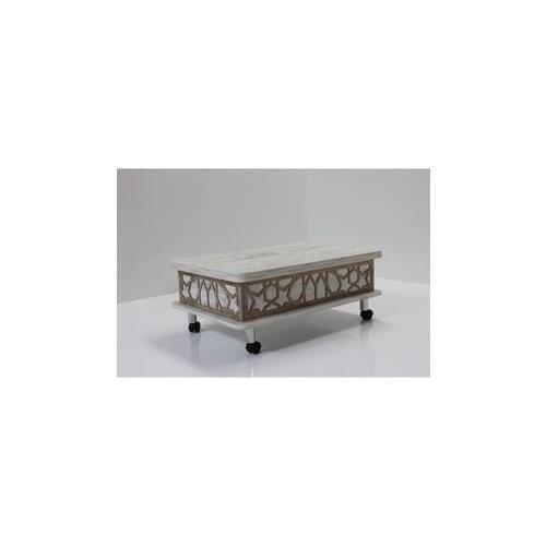 Modern lux Smart Magic Coffee table 3 Kadameli Drawers With Wheels for Antique White coffe table