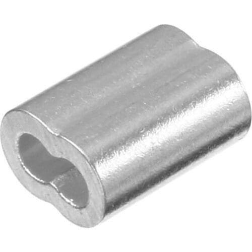 Wire Rope Aluminum Sleeves Clip Fittings Cable Crimps Diameter 5/64 inch (2mm) 100 pcs Silver for fixing and transporting