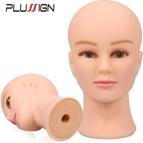 Hot Sale Female Mannequin Head Hat Wig Head With Table Clamp New PP Bald Mannequin Head No Hair For Wig Ats Jewelry Display
