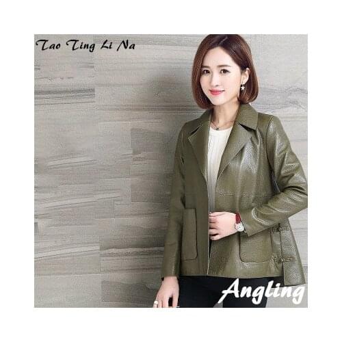 2020 Women Spring Genuine Real Sheep Leather Jacket R34