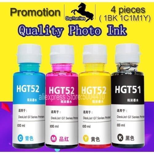 100ML Bottle Dye Ink For HP Smart Tank 500 510 513 Series Inkjet Printer For HP500 HP510 HP513 Refill Dye Ink GT51