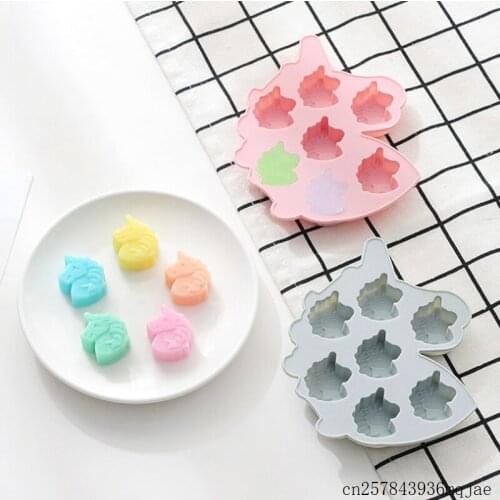 100pcs 3D Silicone Soap Mold Unicorn Shaped Ice Cube Molds Candy Chocolate Cake Cookie Cupcake Molds Soap Mould