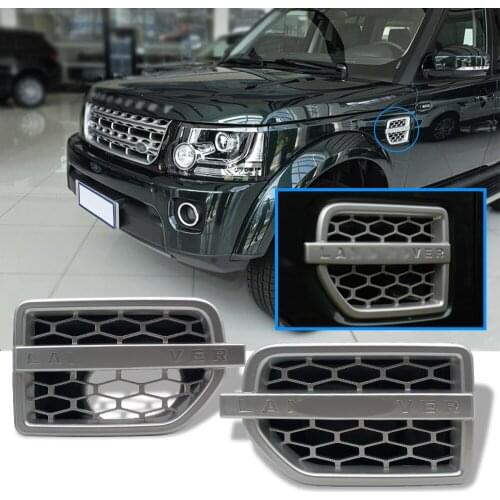 2Pcs Gloss Black ABS Car Air Intake Fender Vents Side Grille For Land Rover Discovery 4 LR4 2010 2011 2012 2013 2014 2015 2016