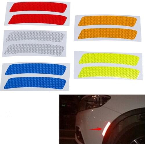 2pcs Car Bumper Reflective Warning Tape Car Reflective Stickers Reflective Strips Car-styling4Colors Safety Car Stickers