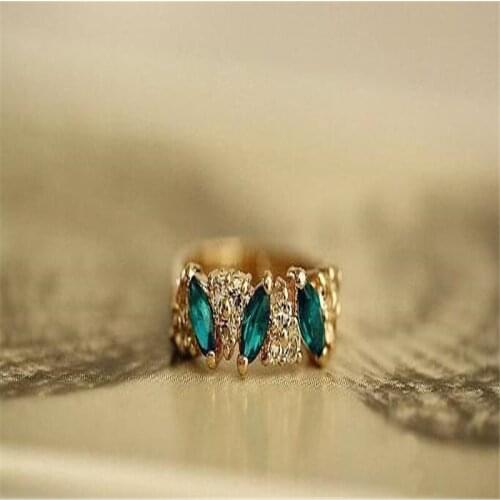 2018 Korea Retro Feeling New Fashion Green S Ring Vintage Sweet Fashion Rings For Women G Cute Jewelry Gift Free Shipping