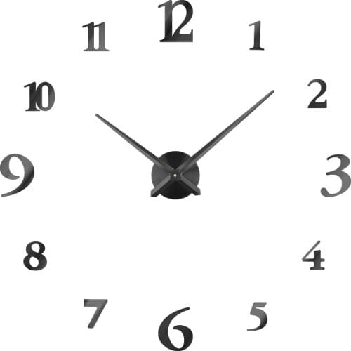 3D DIY Large Wall Clock Modern Design Silent Wall Sticker Clock Acrylic Mirror Self adhesive Wall Clocks Living Room Home Decor