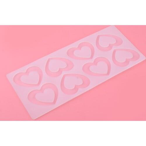 3D Silicon Heart Shape Mat Chocolate Baking Mold for Cake Topper Decoration