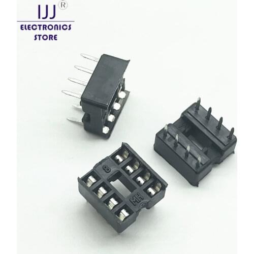 50PCS 8Pin 8 Pin DIP-8 8DIP 8 DIP IC Sockets Adaptor Solder Type IC Connector Chip Base 2.54MM