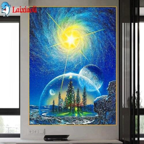 Sky galaxy space fir tree 5d Diamond Painting New Arrivals Picture Rhinestones full Embroidery natural scenery Mosaic Home Decor