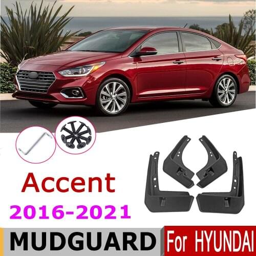 Car Mudflap Fender For Hyundai Accent 2016-2021 2020 2019 2018 2017 Over Fender Mud Flaps Guard Splash Flap Mudguard Accessories