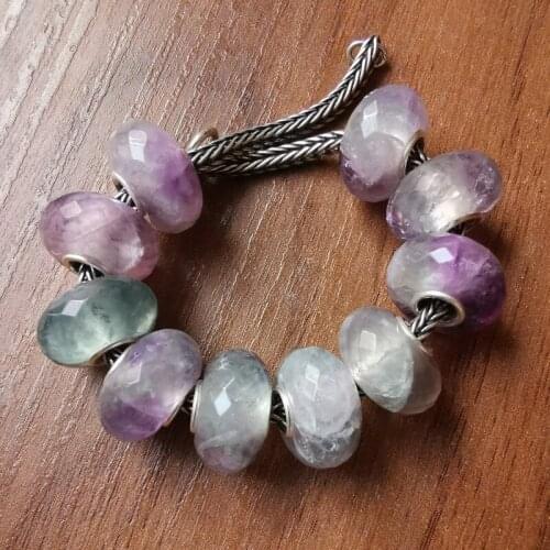 One piece LOOSE BEADS amethyst/aquamarine/labradorite/quartz/ lapis /jade /fluorite full hole wholesale for DIY jewelry necklace