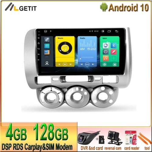CARPLAY 9'' Android 10 For For Honda Jazz 1 GD 2001 - 2008 Fit Car Radio Multimedia Video Player Navigation GPS