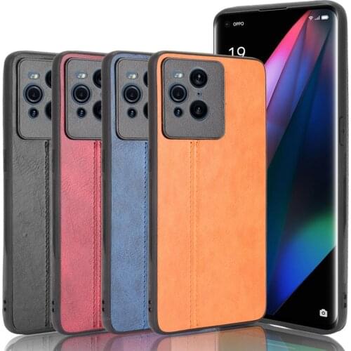 For OPPO Find X3 Pro Case Luxury Calfskin PU Leather lines Back Cover Shockproof Case For OPPO Find X3 Neo X3 Lite Phone Case
