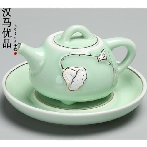 Kettle tray holder dry foam tray ceramic tea set accessories porcelain tea pot cushion China JIngdezhen teapot plate dish