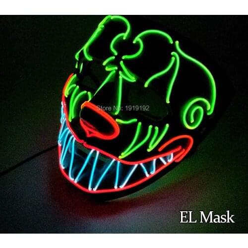 Cheap! EL cold night blinking mask Party prom cheer Handmade with DC-3V Driver , Funny Festival DIY decoration mask