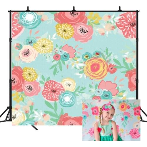BEIPOTO Flower Backdrop Kids portrait photo background for photography baby shower Photocall studio props for girl floral wall