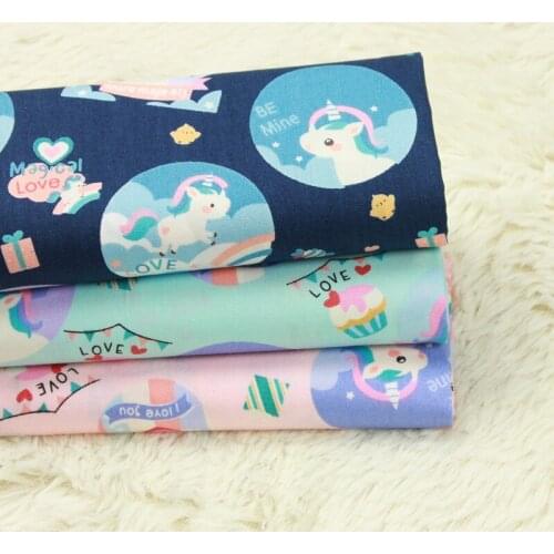 Half Yard Import Pure Cotton Fabric With Horse print, Handmade DIY Patchwork Bag Garment Dress Children Cloth D30