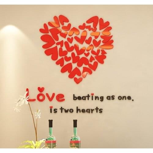 Creative INS Love blossoming DIY childrens room bedroom home living room TV background wall decoration 3D acrylic wall stickers