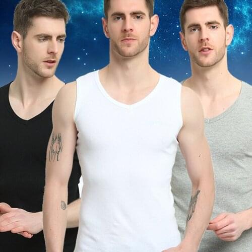 3pcs/lot Man breathable soft Cotton basic Sleeveless Tank Vest Undershirts Underwear Mens O-neck Under shirt good quality