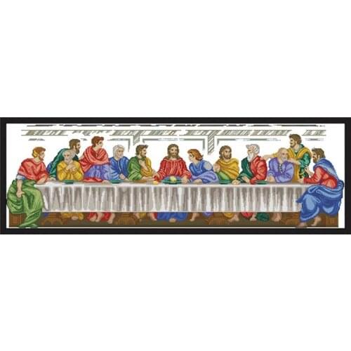 Jesus Christ Last Supper Pattern Cross Stitch Kit DIY HandSewn DMC 14ct11ct Cross Stitch Kit Embroidery Home Decoration Painting