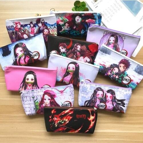 New Anime Demon Slayer Kimetsu No Yaiba Kamado Tanjirou Pencil Case Cute Canvas Zipper Pencil Bag Pencil Box kids Stationery