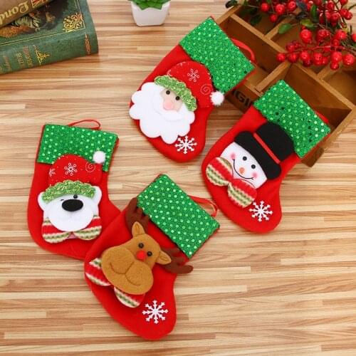 Wholesale New Christmas Tree Decorations Hang Candy Socks Xmas Stockings For Kids Christmas Gift