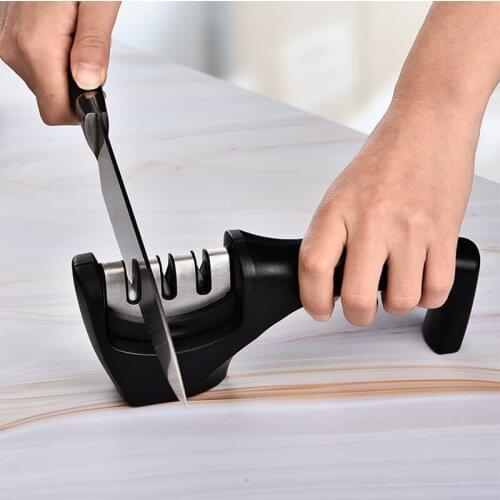 Portable Knife Sharpener Kitchen Gadgets Stainless Steel Sharpening Machine Whetstone Grinder Knife Tools Household Accessories