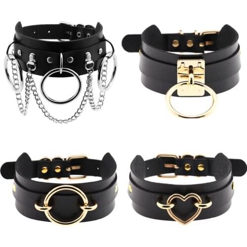 Sexy punk Choker Collar leather choker necklace women Bondage cosplay Goth jewelry punk gothic necklace Harajuku accessories