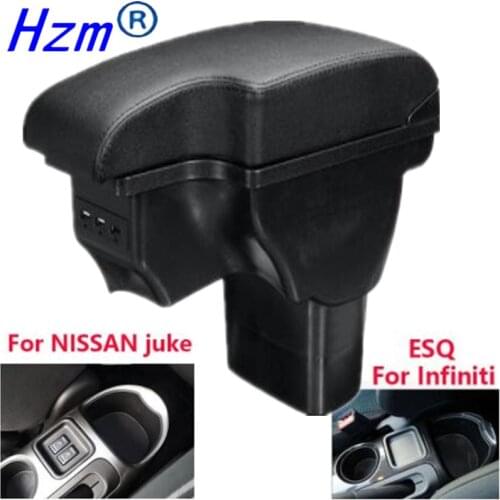 For NISSAN juke Armrest box For Infiniti ESQ Car armrest 2010-2019 accessories interior storage box Retrofit parts USB LED