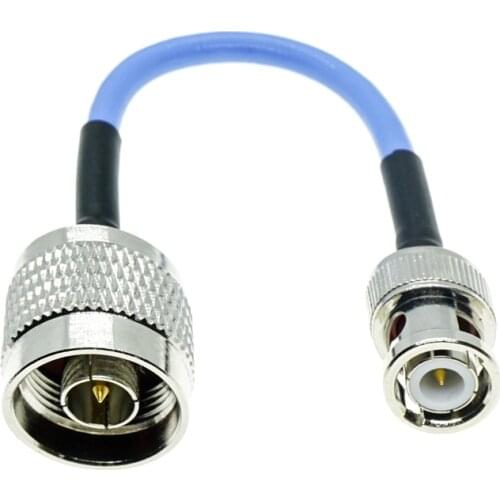 BNC male to N type male connector lot RG402 .141" Semi flexible rigid cable blue