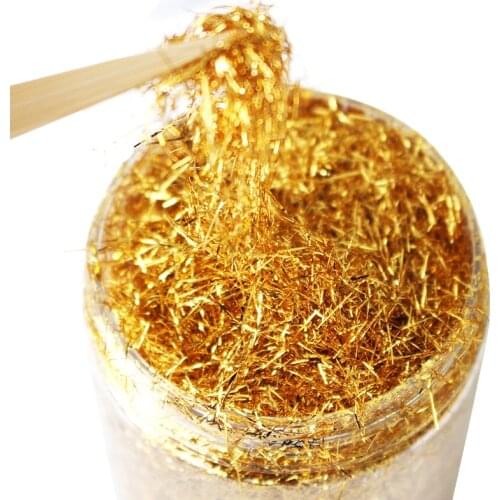 Imitation Gold Leaf Sheets Foil Paper Wire for Art Craft Statue Nail Decoration Colorful Gold Leaf Foil Paper Gilding 5g/bottle