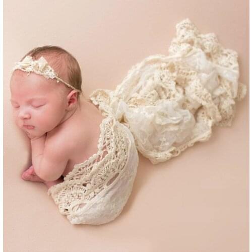 Newborn Photography Props Blanket Baby Photography Backdrop Lace Wrap Swaddling Photo Shooting Studio Accessies